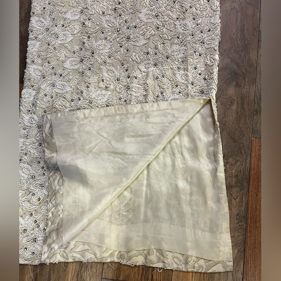 Vintage 1970s HEFTCO Beaded Wedding Gown, Matching Corset Vest Rhinestone Detail - Picture 14 of 17